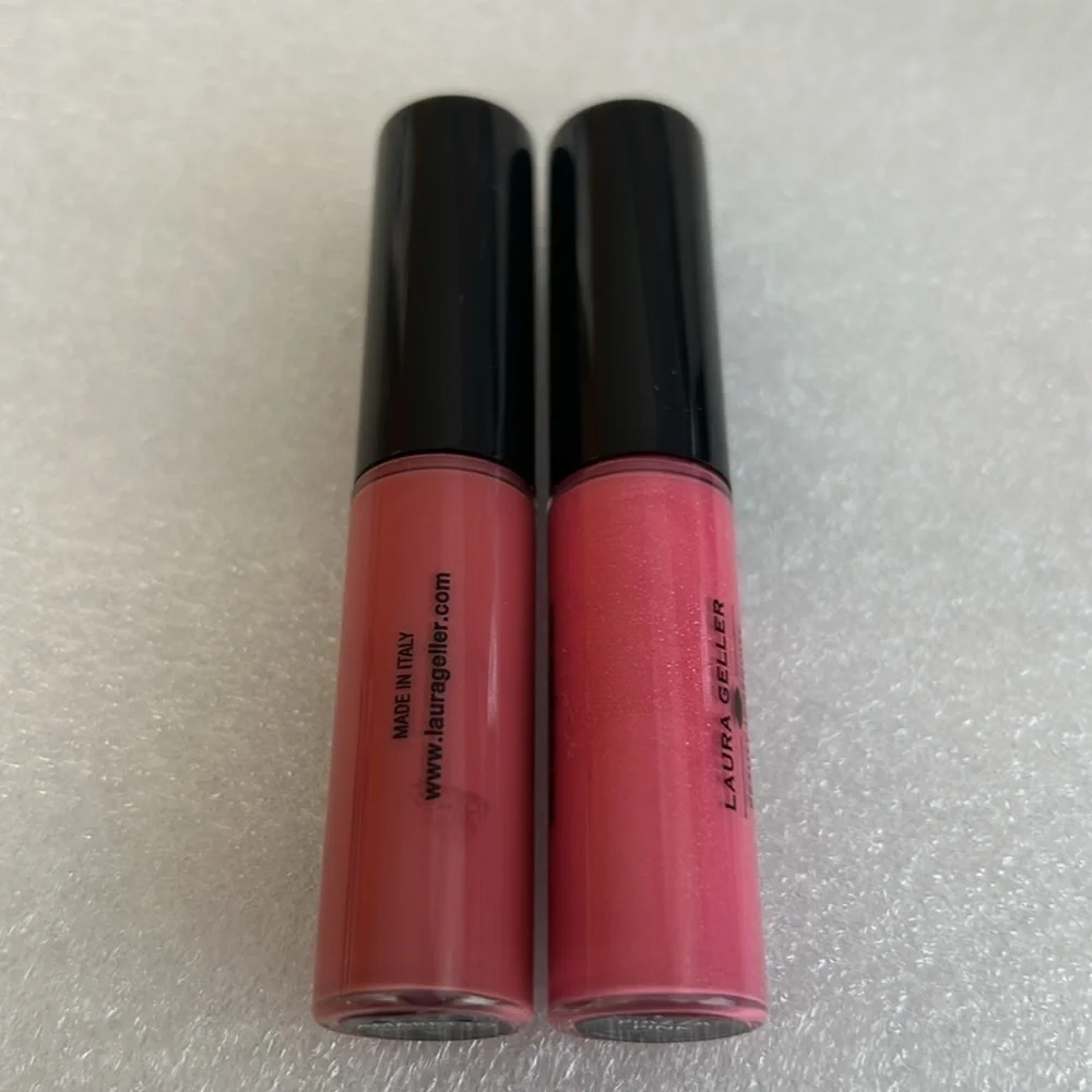 LOT OF 2 Laura Geller Color Drenched Lip Gloss / Piazza Pink & Amaretto …